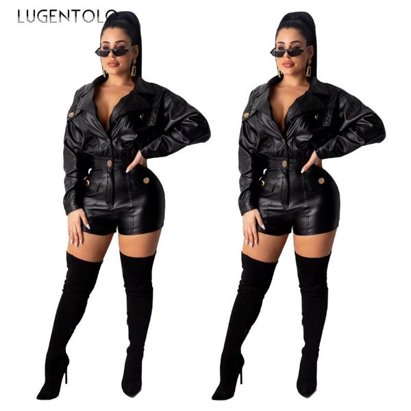 women's jumpsuits & rompers lugentolo woman siamese shorts fashion casual long sleeve button pocket short solid color jumpsuit, Black;white
women's jumpsuits & rompers lugentolo woman siamese shorts fashion casual long sleeve button pocket short solid color jumpsuit, Black;white