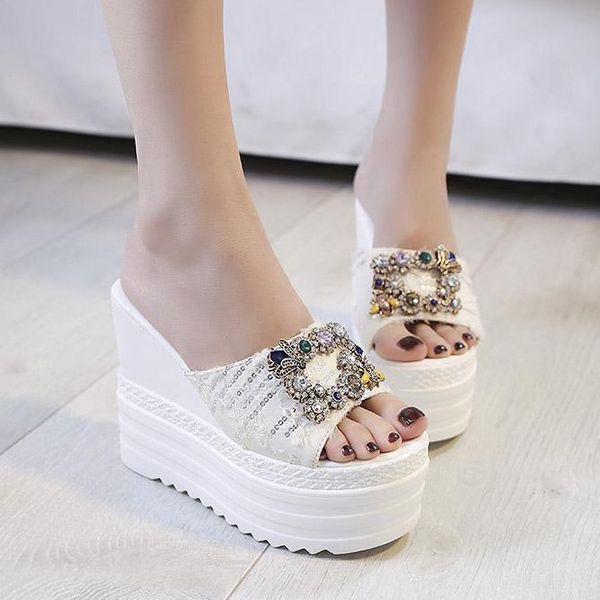 slippers crystals wedges high heels leisure summer sandal woman shoes women platform mules zapatos de mujer 2021, Black
slippers crystals wedges high heels leisure summer sandal woman shoes women platform mules zapatos de mujer 2021, Black