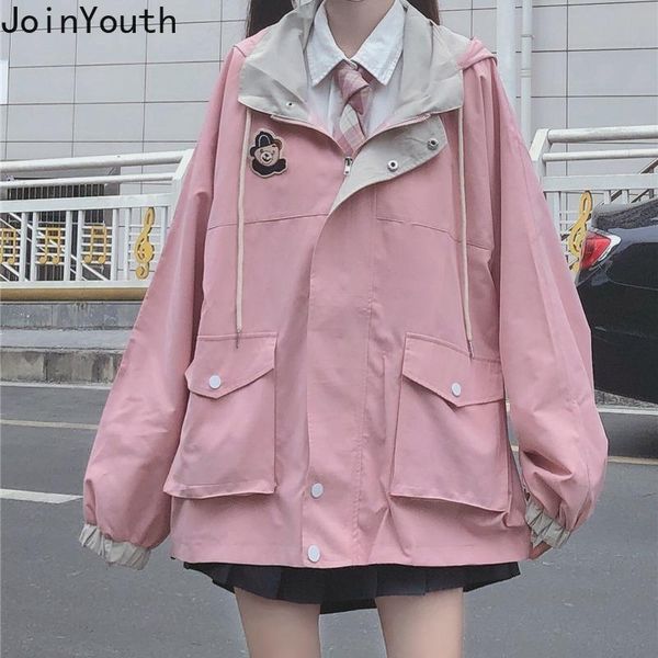 joinyouth japanese style coat women fall 2021 clothes vintage loose hooded pink jackets pockets casual oversized outwear 7b265 women's, Black;brown
joinyouth japanese style coat women fall 2021 clothes vintage loose hooded pink jackets pockets casual oversized outwear 7b265 women's, Black;brown