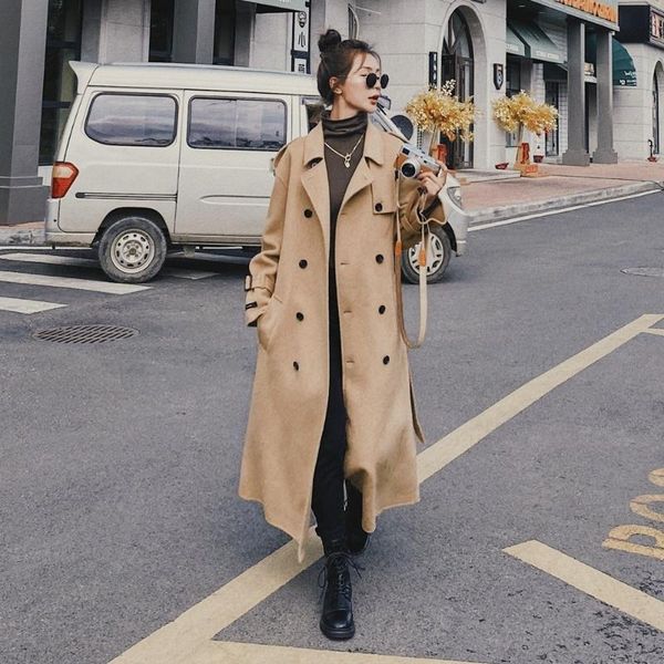 women's fur & faux coat middle and long winter 2021 korean loose british woolen, Black
women's fur & faux coat middle and long winter 2021 korean loose british woolen, Black