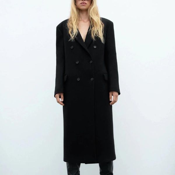 women's wool & blends female2021 autumn and winter european american style long solid color coat fashion double-breasted retro jacket, Black
women's wool & blends female2021 autumn and winter european american style long solid color coat fashion double-breasted retro jacket, Black