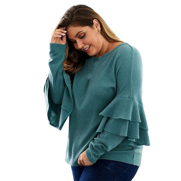 women's sweaters plus size 2021 autumn and winter sweater solid color bottoming shirt fashion creative lotus leaf sleeve pullover, White;black
women's sweaters plus size 2021 autumn and winter sweater solid color bottoming shirt fashion creative lotus leaf sleeve pullover, White;black
