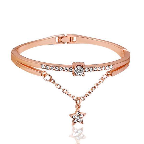 link, chain bracelet for women bangles simple star bracelets jewelry gift silver rose gold five-pointed diamond wristband, Black
link, chain bracelet for women bangles simple star bracelets jewelry gift silver rose gold five-pointed diamond wristband, Black