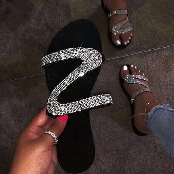 women sandals crystal bling flat beach rhinestone summer slippers flip flops big size 35-43, Black
women sandals crystal bling flat beach rhinestone summer slippers flip flops big size 35-43, Black