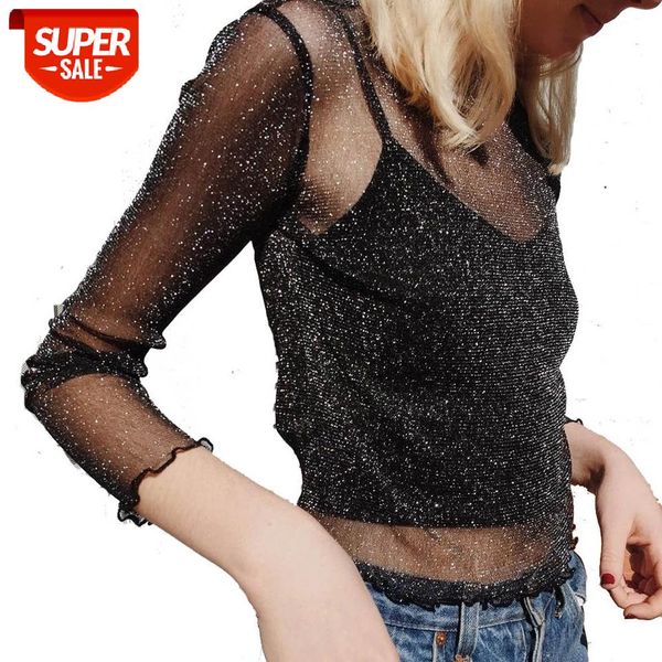 mesh long sleeve t shirt women 2018 summer transparent club party black tee shirts cutely thin o neck short #jn3c, White
mesh long sleeve t shirt women 2018 summer transparent club party black tee shirts cutely thin o neck short #jn3c, White