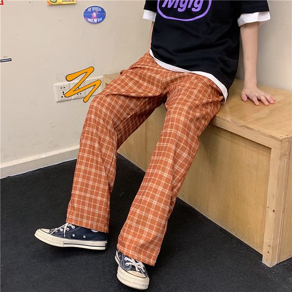 men casual pants plaid orange autumn straight pocket loose mens bf harajvku chic fashion elastic waist retro streetwear couples, Black
men casual pants plaid orange autumn straight pocket loose mens bf harajvku chic fashion elastic waist retro streetwear couples, Black