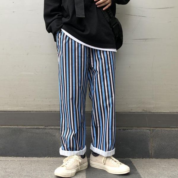 men's pants 2021 spring and autumn clothing cec super fire loose vertical stripes wide leg men casual street trend blue m-xl, Black
men's pants 2021 spring and autumn clothing cec super fire loose vertical stripes wide leg men casual street trend blue m-xl, Black