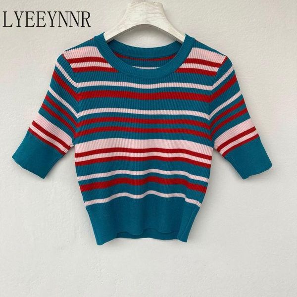 women's t-shirt lyeeynnr contrast color striped t shirt women o neck short sleeve knitted tshirts female 2021 chic casual all-match, White
women's t-shirt lyeeynnr contrast color striped t shirt women o neck short sleeve knitted tshirts female 2021 chic casual all-match, White