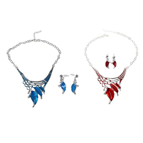 earrings & necklace 2 set fashion purple enamel jewelry and earring crystal leaves blue red, Silver
earrings & necklace 2 set fashion purple enamel jewelry and earring crystal leaves blue red, Silver
