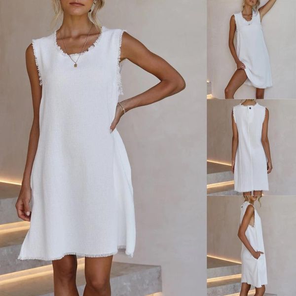 casual dresses women's round neck white tassel sleeveless solid color a-line stitching dress women 2021 spring summer drawstring vestid, Black;gray
casual dresses women's round neck white tassel sleeveless solid color a-line stitching dress women 2021 spring summer drawstring vestid, Black;gray