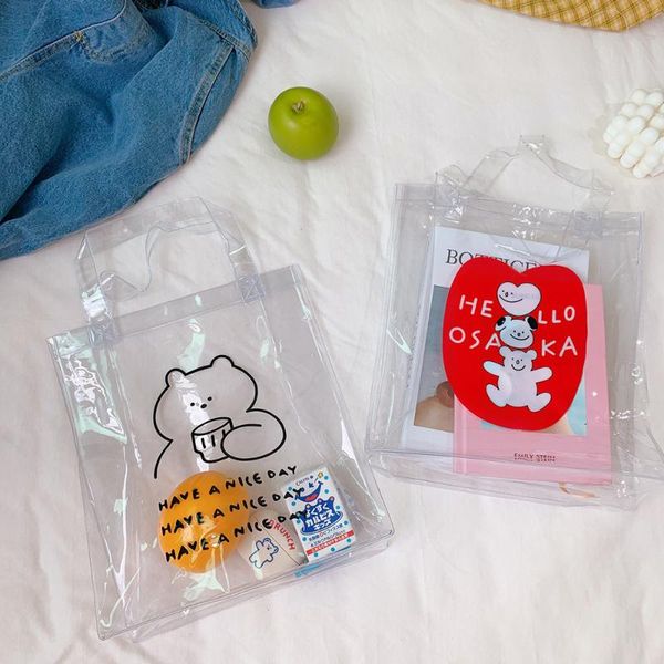 evening bags korea ins cute cartoon bear transparent jelly handbag net red pvc shopping bag beach large capacity
evening bags korea ins cute cartoon bear transparent jelly handbag net red pvc shopping bag beach large capacity