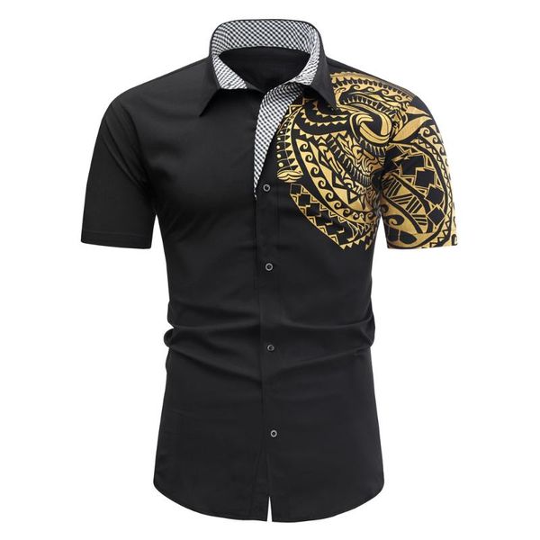 men's dress shirts large size casual blouse slim fit short sleeve 2021 summer men gold black chemise, White;black
men's dress shirts large size casual blouse slim fit short sleeve 2021 summer men gold black chemise, White;black