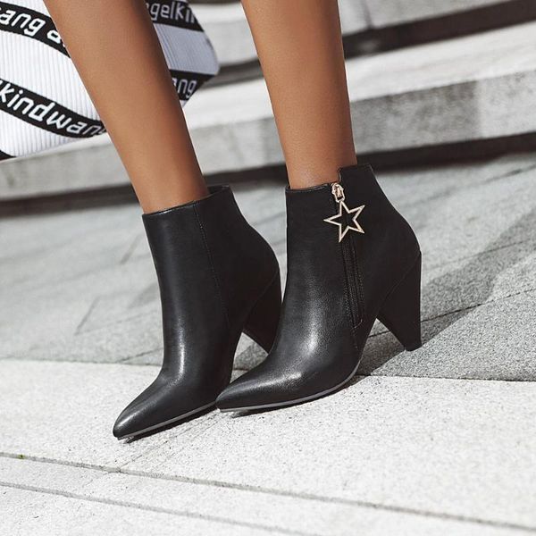 boots pqecfs big size 35-47 spring & autumn fashion women solid pointed toe tapered heel ankle riding 3 colors, Black
boots pqecfs big size 35-47 spring & autumn fashion women solid pointed toe tapered heel ankle riding 3 colors, Black