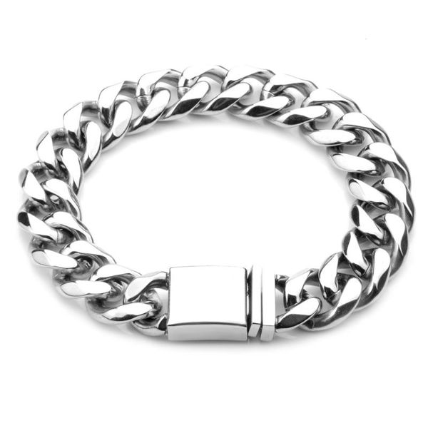 charm bracelets punk stainless steel silver color fastener 14.5mm width curb cuban link chain trendy for men, Golden;silver
charm bracelets punk stainless steel silver color fastener 14.5mm width curb cuban link chain trendy for men, Golden;silver