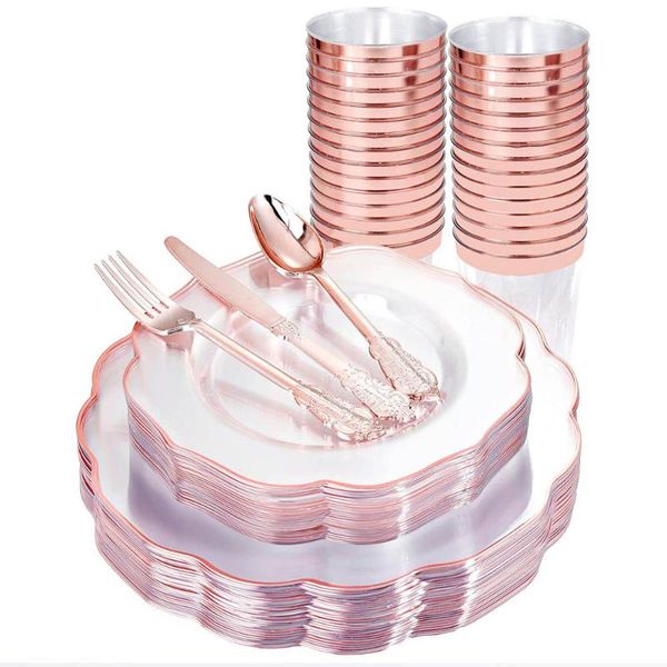 disposable dinnerware rose gold party tableware set table decoration plastic plate cup silverware wedding birthday supplies
disposable dinnerware rose gold party tableware set table decoration plastic plate cup silverware wedding birthday supplies