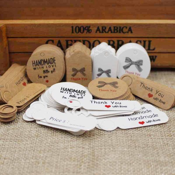 party decoration 100pcs gift tags cute brown white paper label handmade jewelry charms tag wedding favors cookies diy decorations
party decoration 100pcs gift tags cute brown white paper label handmade jewelry charms tag wedding favors cookies diy decorations