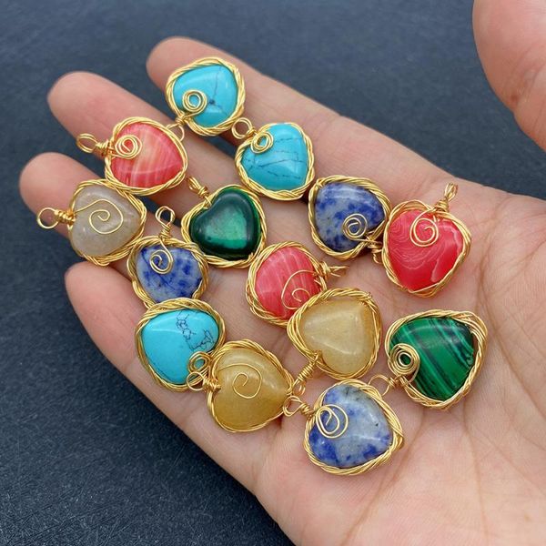 charms wholesale multicolor heart shape pendant natural stone for jewelry making diy handmade accessories beaded decoration fashion, Bronze;silver
charms wholesale multicolor heart shape pendant natural stone for jewelry making diy handmade accessories beaded decoration fashion, Bronze;silver