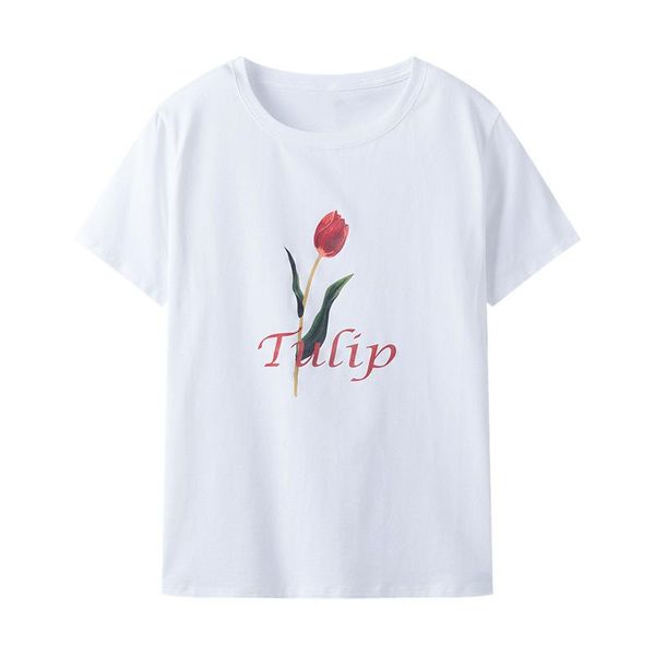 2021 fashion design romantic rose flower t shirt women short sleeve o-neck customized tees, White
2021 fashion design romantic rose flower t shirt women short sleeve o-neck customized tees, White