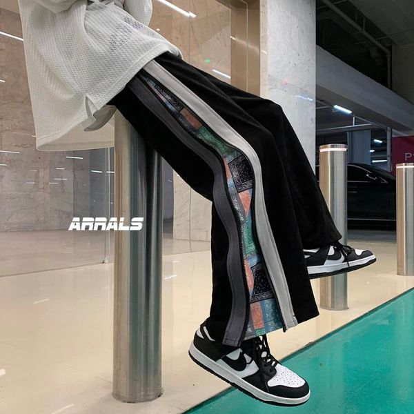 men's pants cashew blossom stitched casual spring and autumn loose ins high street wide leg korean fashion straight, Black
men's pants cashew blossom stitched casual spring and autumn loose ins high street wide leg korean fashion straight, Black