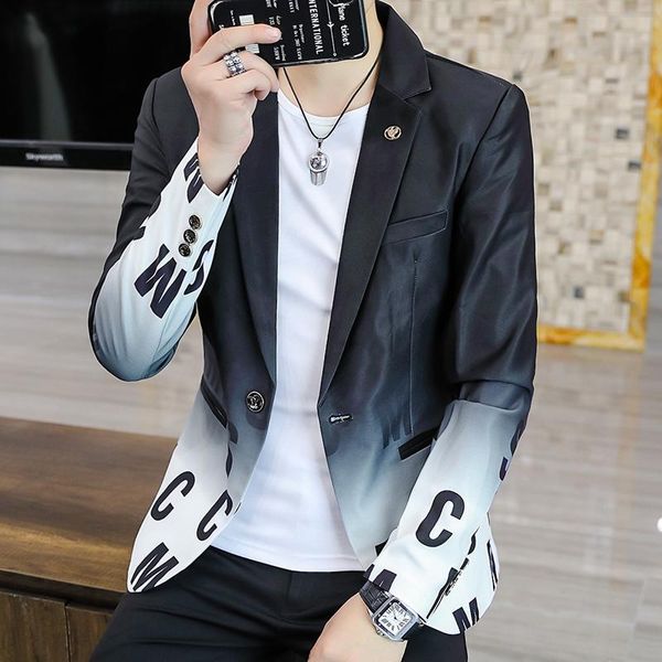men's suits & blazers 2021 clothing men fashion suit party coat casual slim fit jackets buttons letter floral print painting, White;black
men's suits & blazers 2021 clothing men fashion suit party coat casual slim fit jackets buttons letter floral print painting, White;black