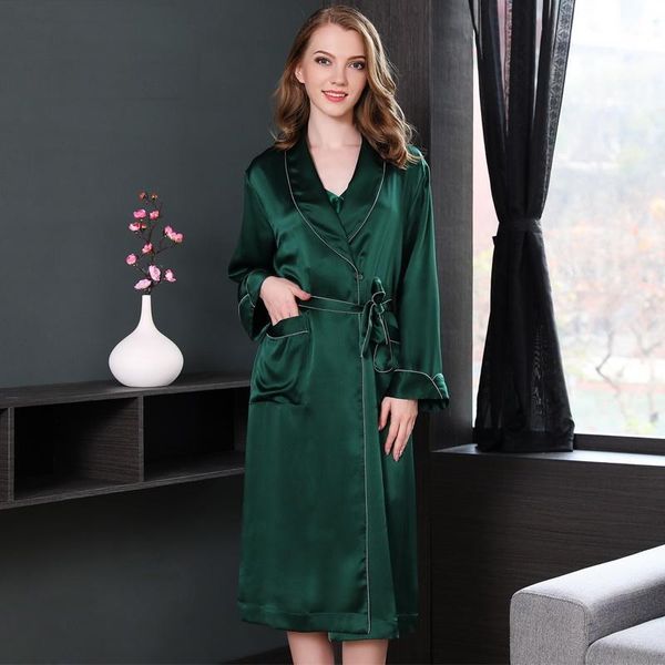 100% silk stain robes summer spring women 2021 plus size woman black green mid-calf length long sleeve robe homewear women's sleepwear, Black;red
100% silk stain robes summer spring women 2021 plus size woman black green mid-calf length long sleeve robe homewear women's sleepwear, Black;red
