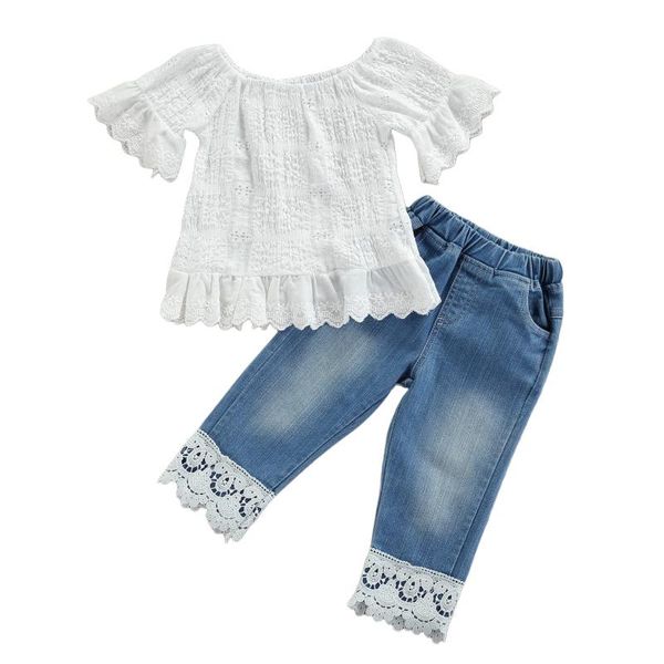 clothing sets focusnorm 1-6y summer infant kids girls 2pcs clothes lace floral ruffles short sleeve t shirts ripped denim pants, White
clothing sets focusnorm 1-6y summer infant kids girls 2pcs clothes lace floral ruffles short sleeve t shirts ripped denim pants, White