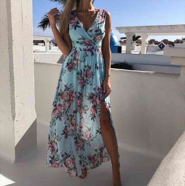 women boho dress blue floral printed long maxi dress deep v-neck summer beach evening party sundress sleeveless dresses vestidos, Black;gray
women boho dress blue floral printed long maxi dress deep v-neck summer beach evening party sundress sleeveless dresses vestidos, Black;gray