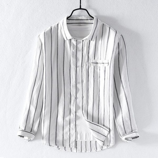 men's t-shirts long-sleeved linen brand autumn shirt mens casual striped white shirts for men fashion chemise camisa 5sbl, White;black
men's t-shirts long-sleeved linen brand autumn shirt mens casual striped white shirts for men fashion chemise camisa 5sbl, White;black