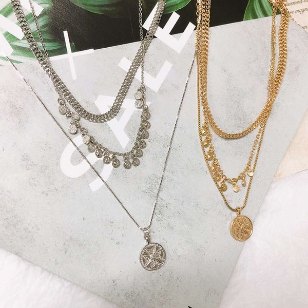 2020 net red multi-layer necklace, creative clover coin, clavicle chain, fashionable personality, exaggerated neck chain, Black
2020 net red multi-layer necklace, creative clover coin, clavicle chain, fashionable personality, exaggerated neck chain, Black