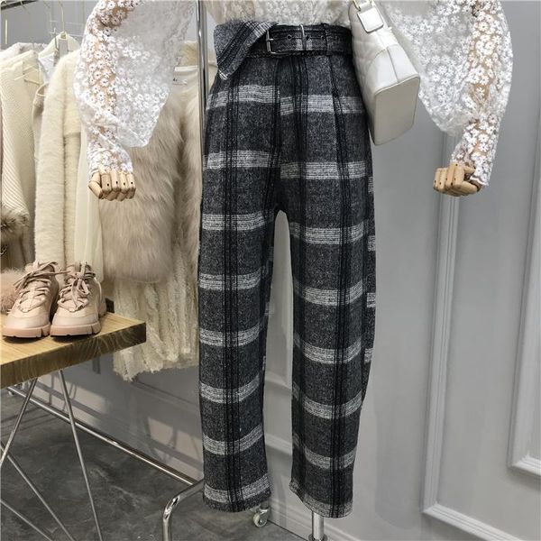 women's pants & capris mooirue 2021 winter long vintage plaid casual streetwear with sashes high waist trousers harajuku women pantalon, Black;white
women's pants & capris mooirue 2021 winter long vintage plaid casual streetwear with sashes high waist trousers harajuku women pantalon, Black;white