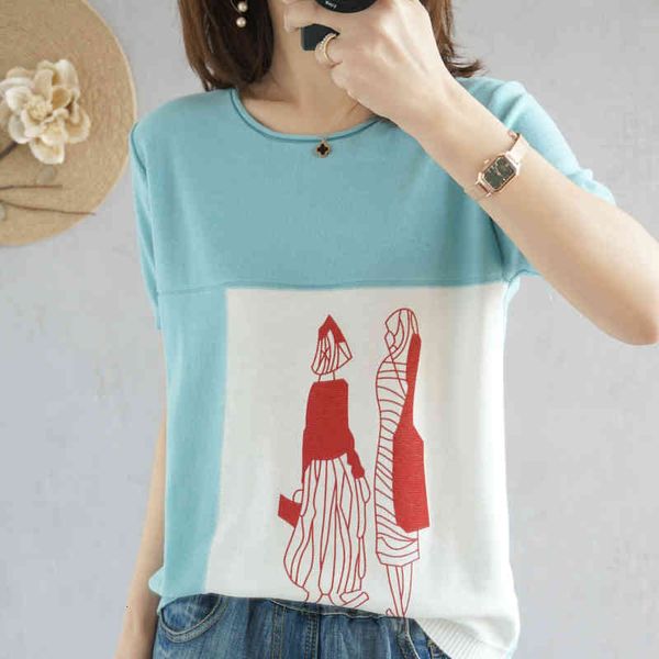 women's t-shirt female t-shirt 2021 summer pure cotton knitted or crocheted short female manga sweater plus size around the neck, White
women's t-shirt female t-shirt 2021 summer pure cotton knitted or crocheted short female manga sweater plus size around the neck, White