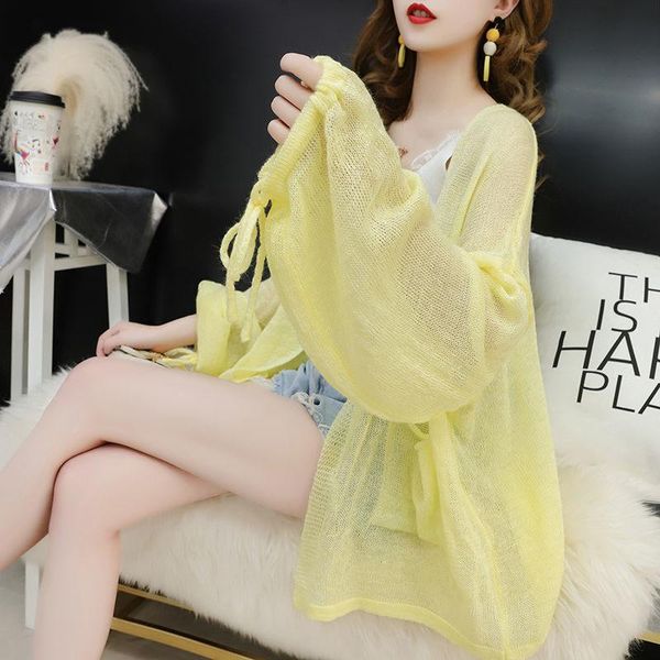 loose knitted summer cardigan sweater women long sleeve thin open stitch female outwear ladies knitwear femme women's knits & tees, White 
loose knitted summer cardigan sweater women long sleeve thin open stitch female outwear ladies knitwear femme women's knits & tees, White