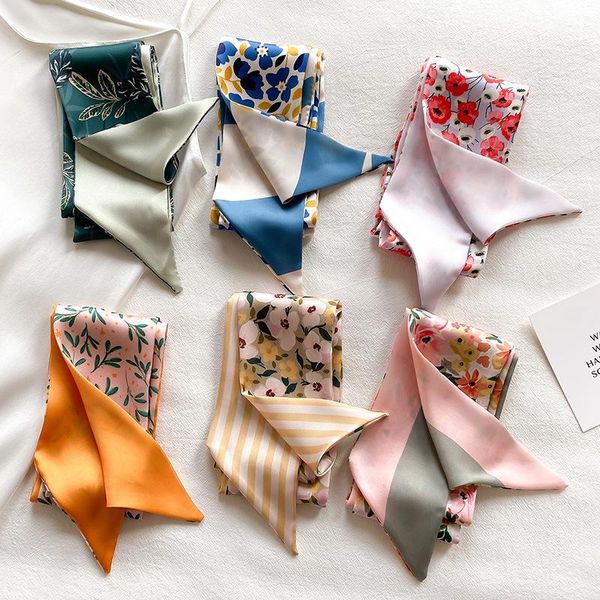 scarves 130*7cm sharp-cornered floral print silk scarf women spring summer long narrow decorative ribbon hairband, Blue;gray
scarves 130*7cm sharp-cornered floral print silk scarf women spring summer long narrow decorative ribbon hairband, Blue;gray