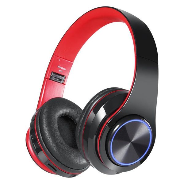 headphones & earphones over ear stereo bluetooth headphone headset wireless earphone foldable breath backlight tf card mp3 playback fm radio