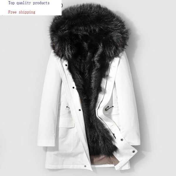 men's leather & faux winter parka real fur coat men korean white long jacket raccoon liner overcoat parkas hombre 2021 d-29-w-lp002, Black
men's leather & faux winter parka real fur coat men korean white long jacket raccoon liner overcoat parkas hombre 2021 d-29-w-lp002, Black