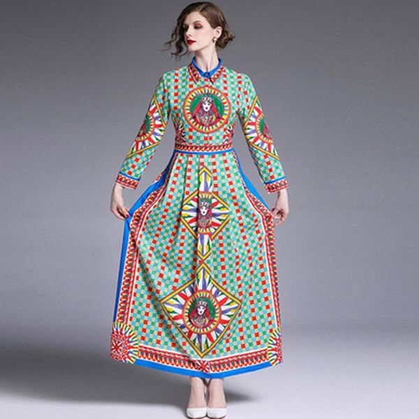 casual dresses designer long sleeve vintage dress turn down collar printing maxi runway ladies high waist button plus size a-line, Black;gray
casual dresses designer long sleeve vintage dress turn down collar printing maxi runway ladies high waist button plus size a-line, Black;gray