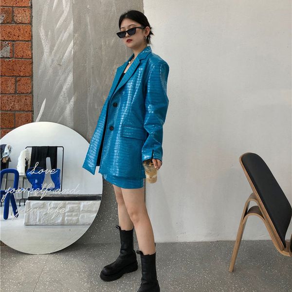 blazers women plutonium leather jacket alligator blue spring imprint engraved sleeve blazer street outerwear, White;black
blazers women plutonium leather jacket alligator blue spring imprint engraved sleeve blazer street outerwear, White;black