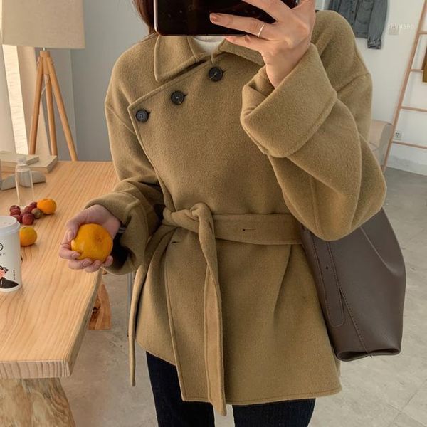 women's wool & blends winter fad woollen coat and tweed short thickened women plus size regular polyester, Black
women's wool & blends winter fad woollen coat and tweed short thickened women plus size regular polyester, Black