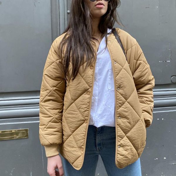 fashion autumn o neck argyle front buttons parkas women elegant long sleeve solid coats pockets cotton jackets ladies women's down &, Black
fashion autumn o neck argyle front buttons parkas women elegant long sleeve solid coats pockets cotton jackets ladies women's down &, Black