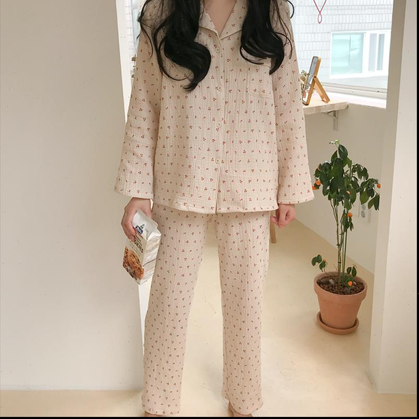 cotton linen set sweet cute womens sleepwears cherry print pajamas vintage kawaii notched pocket home suit shirt trousers button s890, Black;red
cotton linen set sweet cute womens sleepwears cherry print pajamas vintage kawaii notched pocket home suit shirt trousers button s890, Black;red