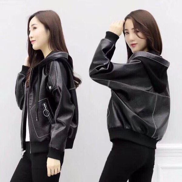 women's leather & faux 2021 woman pu fur coat jacket autumn winter female warm thick outerwear ladies wool collar basic jackets q39, Black
women's leather & faux 2021 woman pu fur coat jacket autumn winter female warm thick outerwear ladies wool collar basic jackets q39, Black