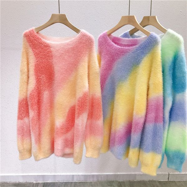 knits mink oversized thick womens winter sweaters fashion round neck long fluffy sweater pullover sueter mujer, White
knits mink oversized thick womens winter sweaters fashion round neck long fluffy sweater pullover sueter mujer, White