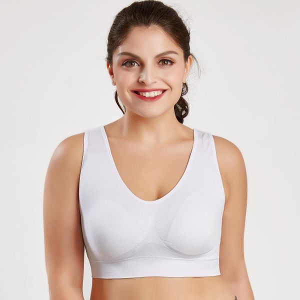 gym clothing 2021 women solid color large size fat mm seamless with chest pad adjustment without steel ring sports underwear bra, White;black
gym clothing 2021 women solid color large size fat mm seamless with chest pad adjustment without steel ring sports underwear bra, White;black