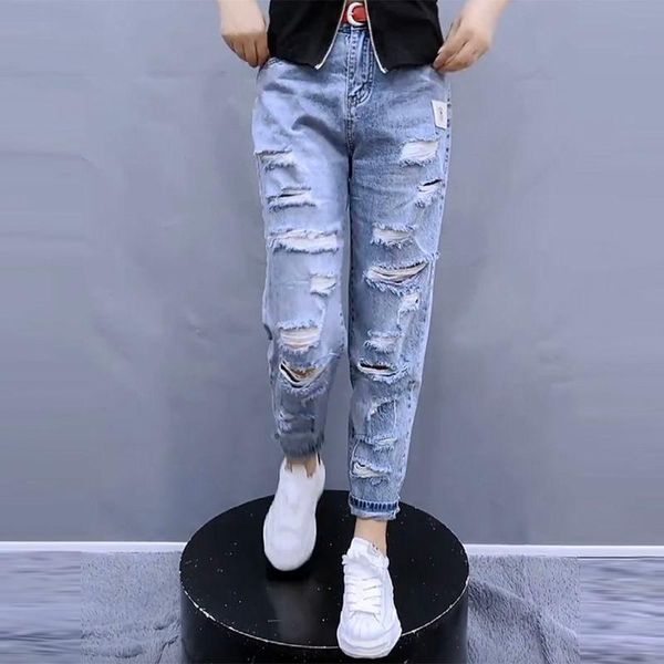 women's jeans plus size 4xl high waist vintage denim harem pants all-match ripped women streetwear spring summer casual female trousers, Blue
women's jeans plus size 4xl high waist vintage denim harem pants all-match ripped women streetwear spring summer casual female trousers, Blue