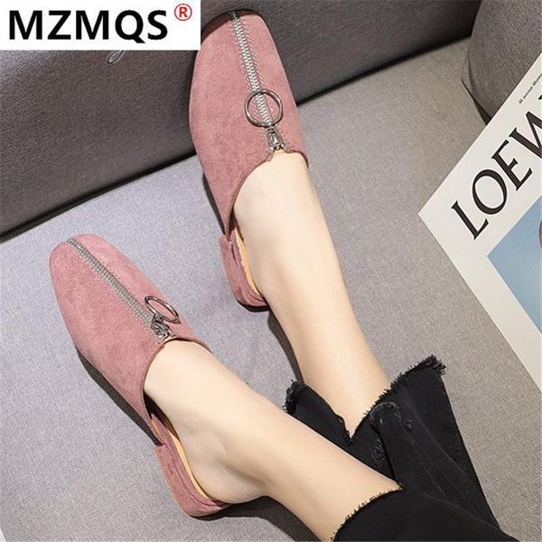 women versatile zipper square head flat sandals women's fashion party work slippers female leisure shoes schoenen, Black
women versatile zipper square head flat sandals women's fashion party work slippers female leisure shoes schoenen, Black