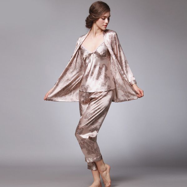 ssh008 women satin silk pajama set female 3pcs full sleeves sleepwear loungewear women nightgown spring autumn nightwear pajamas, Black;red
ssh008 women satin silk pajama set female 3pcs full sleeves sleepwear loungewear women nightgown spring autumn nightwear pajamas, Black;red