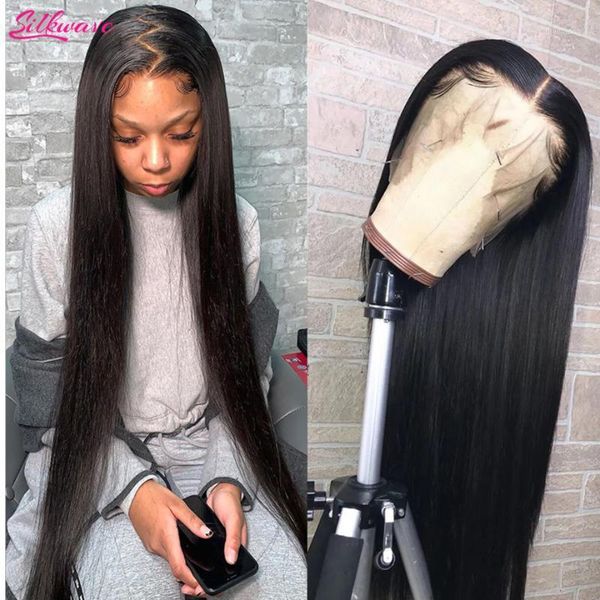 13x4 bone straight lace front human hair wig pre plucked 30 inch transparent frontal wigs for black women brazilian bob1, Black;brown
13x4 bone straight lace front human hair wig pre plucked 30 inch transparent frontal wigs for black women brazilian bob1, Black;brown