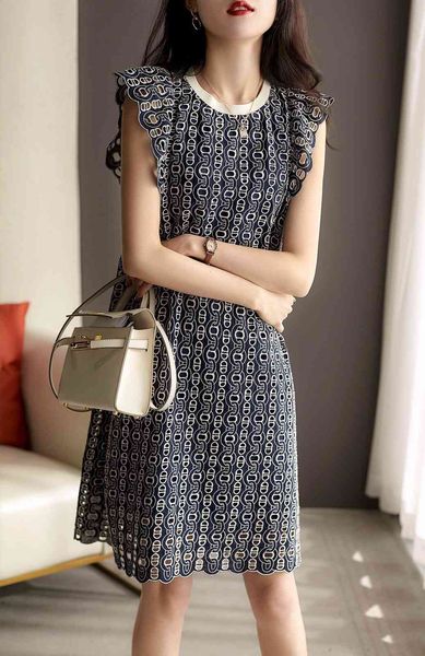 luxury casual dresses wj1250712150 women's summer fashion hollow chain embroidered flying sleeve drs, Black;gray
luxury casual dresses wj1250712150 women's summer fashion hollow chain embroidered flying sleeve drs, Black;gray