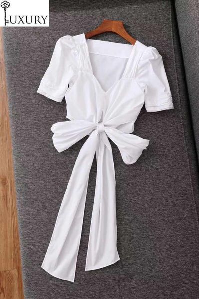 women's blouses & shirts crop 2021 summer fashion women v-neck cross bow deco back short sleeve casual grey white blue cotton ladi
women's blouses & shirts crop 2021 summer fashion women v-neck cross bow deco back short sleeve casual grey white blue cotton ladi