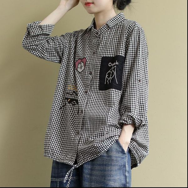 womens shirts spring arts style women long sleeve loose all matched casual plaid turn down collar blouses blusa feminina s611, White
womens shirts spring arts style women long sleeve loose all matched casual plaid turn down collar blouses blusa feminina s611, White